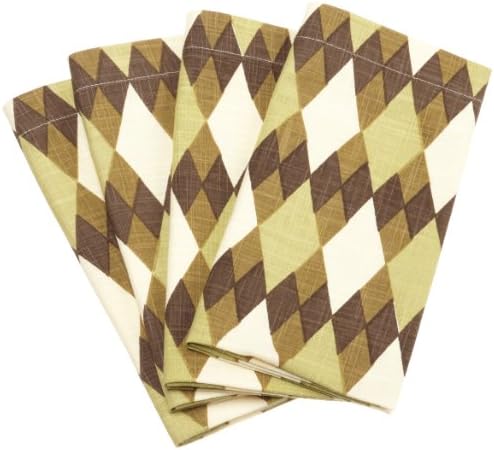 Tululah Designs 20-Inch by 20-Inch Harlequin Print Napkin, Mud, Set of 4