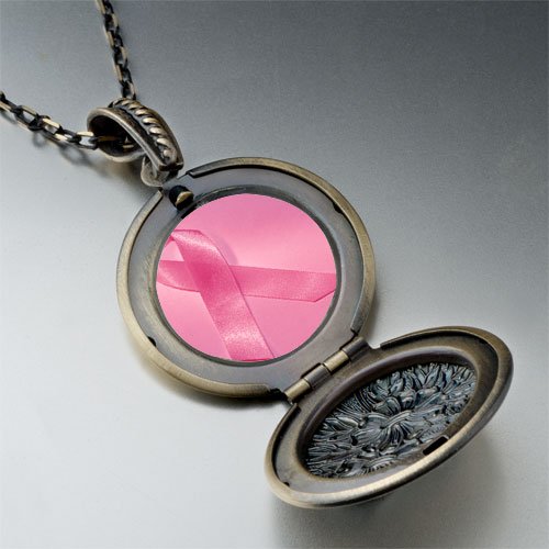 Breast Cancer Awareness Pink Ribbon Photo Locket 