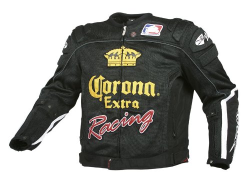 Joe Rocket Corona Light Replica Mesh Mens Motorcycle Jacket Black/Black/White M