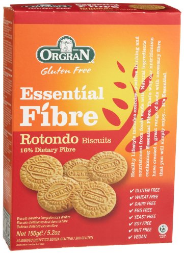 Orgran Essential Fiber Rotondo Biscuits with 16% Dietary Fiber, 5.2-Ounce Boxes (Pack of 8)