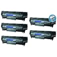 6 PACK: HP 12A (Q2612A) Compatible Remanufactured 2,500 Yield Black Toner Cartridge  HP LaserJet 1012, 1018, 1020, 1022, 1022N, 1022NW, 3050, M1319F. Plus a Super Mini Hi Speed Ultra 4 Port USB 2.0 Hub for Laptop, PC or Mac.