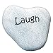 Garden Age Supply Laugh Engraved Stone Heart Shaped Inspirational Sandblast Stone, Perfect Gorgeous Unique Gift Ideas, Natural Beach Pebble Rock