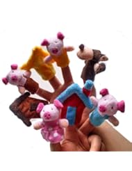 Toy: Baby Fairy Tale the Three Little Pigs and the Wolf Finger Puppets Toys Story Preschool Toy - Lixia