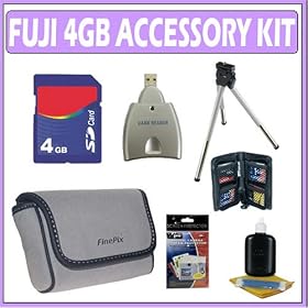 Fuji Soft Leather Carrying Case for Fuji Digital Cameras + 2GB Accessory Kit 