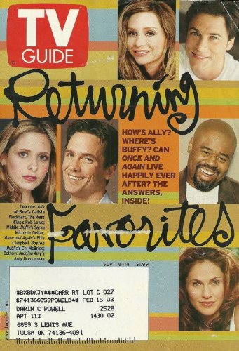Calista Flockhart, Rob Lowe, Sarah Michelle Gellar, Billy Campbell, Chi McBride, Amy Brenneman - September 8-14, 2001 TV Guide Magazine