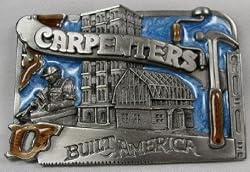 Carpenters Build America (Occupation) Enamel Pewter Buckle