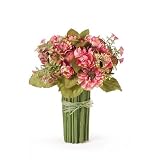 New Nearly Natural Summer Garden Silk Bouquet Perfect Brilliant Color Pretty Blue Purple/Rose Pink