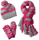 Berkshire Girls 7-16 Striped Cold Weather Hat Set
