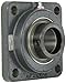 Browning VF4E-128 Intermediate-Duty Flange Unit, 4 Bolt, Eccentric Lock, Regreasable, Contact and Flinger Seal, Cast Iron, Inch, 1-3/4" Bore, 4-1/8" Bolt Hole Spacing Width, 7-1/16" Overall Width