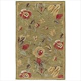 Khazana Savannah Olive 6557 - 23 Floral Rug Size: 3' x 5'