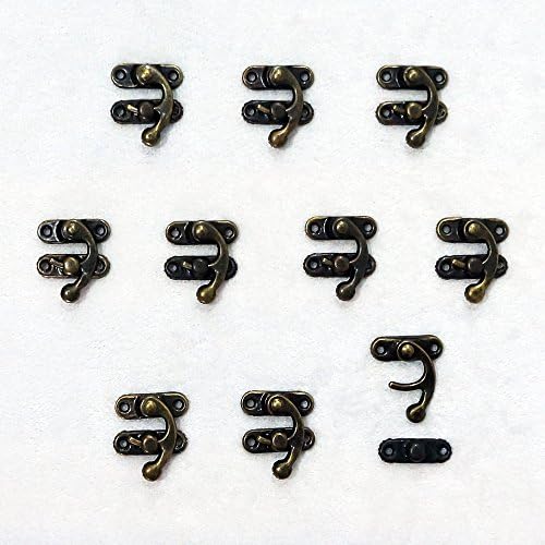 20pcs Antique Retro Vintage Latch Catch Jewelry Box Miniature furniture Doll House Hasp Pad Chest Lock Hook