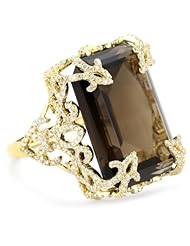 Katie Decker "Versailles" 18k Smoky Quartz and Diamond Ring, Size 7