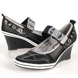 Produkt-Bild: s.OLIVER Damen Pumps, Wildlder, Keilabsatz, schwarz-grau