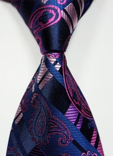 Scott Alaine Neckties Classic Rosy Purple Paisley 100% New Jacquard Woven Silk Men's Tie