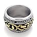 KONOV Vintage Mens Stainless Steel Band Ring, Gold Black Silver