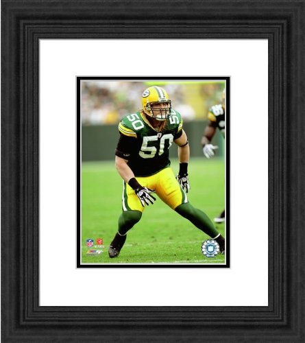 Framed A.J. Hawk Green Bay Packers Photo