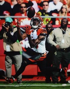 AJ Green Autographed Cincinnati Bengals vertical 16x20 Photo
