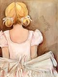Oopsy Daisy Beautiful Ballerina- Blonde Stretched Canvas Wall Art by Kristina Bass-Bailey, 18 by 24-Inch