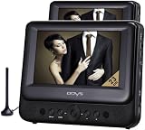Odys Megaro Tragbarer DVD-Player/Fernseher mit zusätzlichem 23 cm (9 Zoll) Bildschirm (USB, SD-Card, DVB-T) schwarz