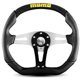 Momo TRK35BK0B Trek Black 350 mm Leather Steering Wheel
