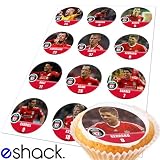 from eShack 12 x Liverpool Team Edible Football Cake Toppers (Birthday Cupcake toppers by eShack) Model CT005