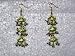 Gift for Girls-2 Antique Green Silver Finish Dangling Earrings (Brand New) Free Shipping