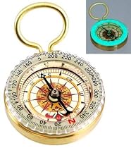 Classic Brass Compass with Adjustable Dial - Glows in the Dark