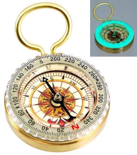 Classic Brass Compass with Adjustable Dial - Glows in the Dark by Senter