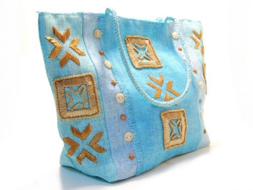 Grosse Strandtasche, blau