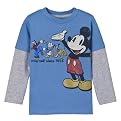 Toddler Boys' Long-sleeve Mickey Mouse 2fer Tee - Blue