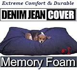 New Improved PET BED EXTRA LARGE Durable Overstuffed Thick Memory Foam Dog Bed Orthopedic Pillow 50X40 with 2 layer of covers