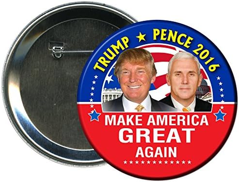 Donald Trump and Mike Pence Round 2016 Campaign Button 1