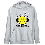 Hoodie Mens Heather Gray  Reggaeton - Smiley Music