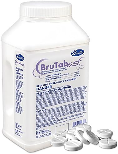 Brulin 161021-8M Brutab 6S Disinfectant Tablet, 6.5 g (Pack of 256)