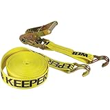 Keeper 04622 Heavy Duty 27' x 2'' Ratcheting Tie Down, 10,000 lbs Rated Capacity with Double J-Hooks