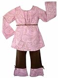 JoJo Designs 2 Piece Pink Paisley Baby Girl Outfit, 12 to 18 Months