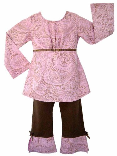 JoJo Designs 2 Piece Pink Paisley Baby Girl Outfit, 18 to 24 Months