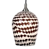 Checkolite 25313-71 Home Design Art Glass, 1-Light Pendant, Brushed Nickel