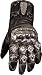 BLACK LEATHER STEEL ARMOR MOTORCYCLE RACE GLOVES