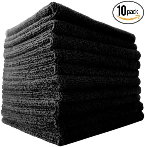DETAIL MASTER PRO 16" x 16" Professional Metal Polishing & Detailing Microfiber Towels "The Coal Miner" (Pack of 10)