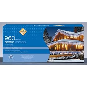 960 Bulb Icicle Lights Blue Static Outdoor / Indoor Use