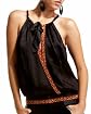 Embroidered Wrap Bodice Halter Top Product Image