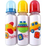 3-Pack Printed ABC Bottles with Silicone Nipple,... by Luvable Friends