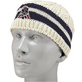 New England Patriots Hats : Reebok New England Patriots Ladies Tan Retro Logo Braided Knit Beanie