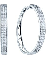 0.80CTW DIAMOND MICRO PAVE FASHION HOOPS