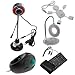 GTMax 5pcs - Flexible 5.0 Megapixel USB PC Camera Webcam with Microphone + Black USB Handheld Trackball Finger Mouse + Black USB/PS2 Flexible Silicone Keyboard + White USB Desktop Magnifier 18 LEDs Lamp + USB 2.0 4-Port Hub Mini Man