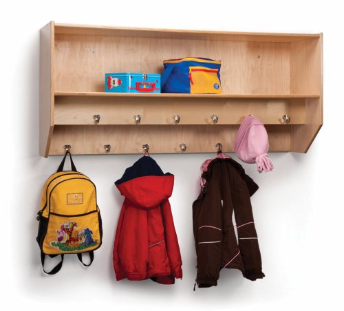 Image of Whitney Brothers Birch Laminate Double Row Wall Mount Coat Rack
