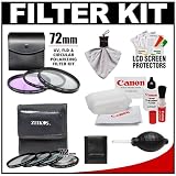 Zeikos 72mm 7-Piece +1 +2 +4 +10 Close-Up Macro & Multi-Coated (UV/FLD/CPL) Glass Filter Kit & Cases with Canon Cleaning Kit for Canon 28-135mm IS, 35mm f/1.4 L, 50mm f/1.2 L, 85mm f/1.2 L II, EF-S 15-85mm IS, 18-200mm IS Lens