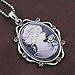 Violet Purple Cameo Pendant Necklace Charm Ladies Women Fashion Jewelry