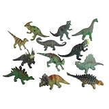 Mesozoic Dinosaur 12 Piece Set: Detailed Dino Figures up to 4 inches Long